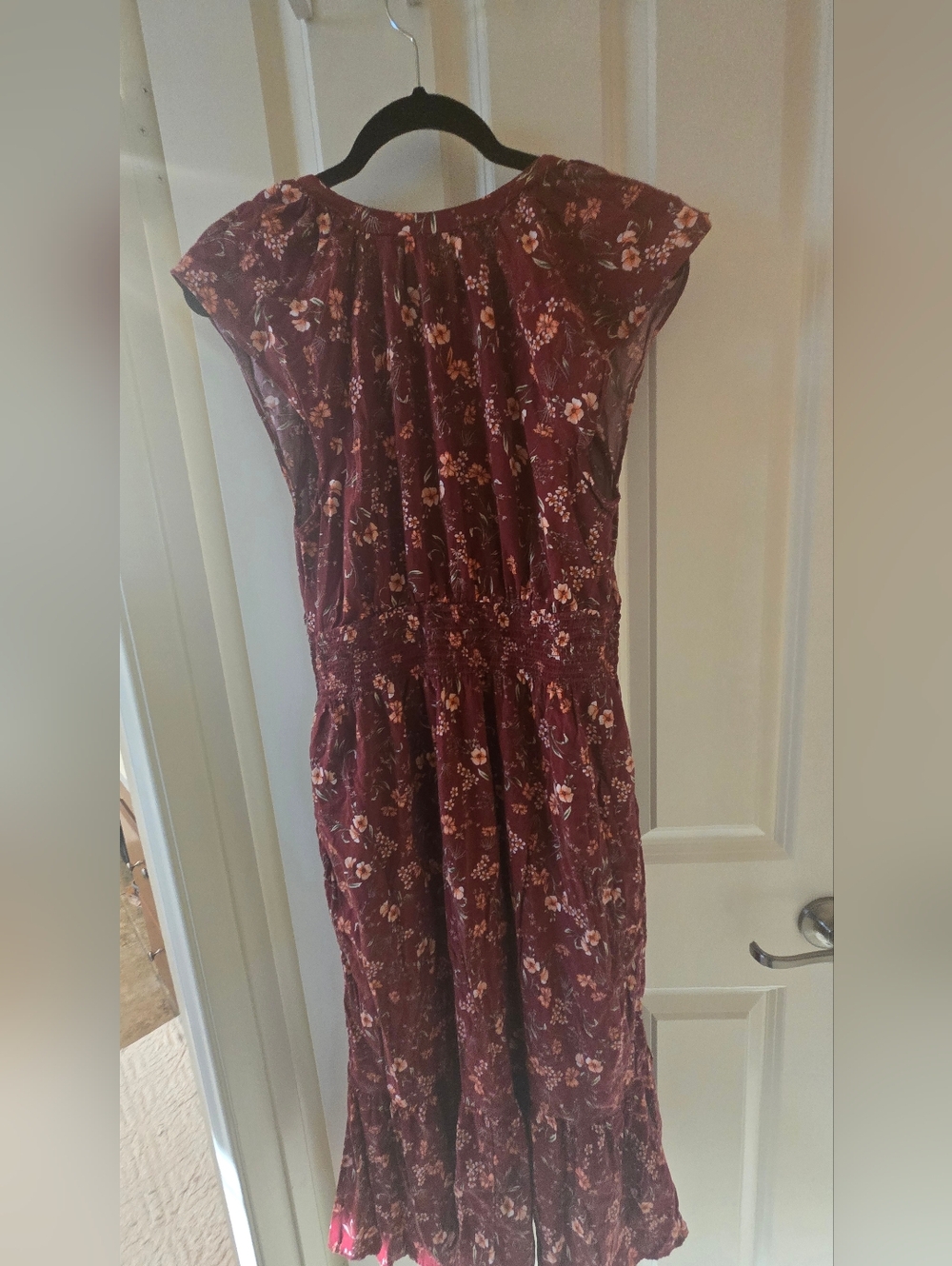 Old Navy Burgundy Floral Midi Dress - Picture 6 of 6